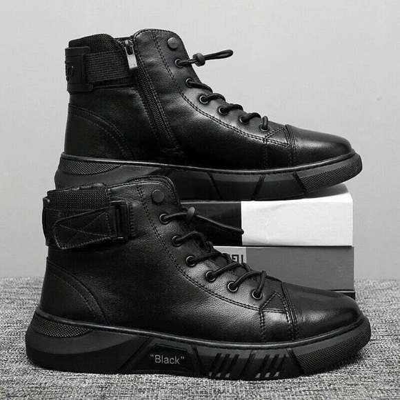 High-Top Casual Leather Boots, water resistant, Non-slip Men’s size 9 New - Picture 1 of 4